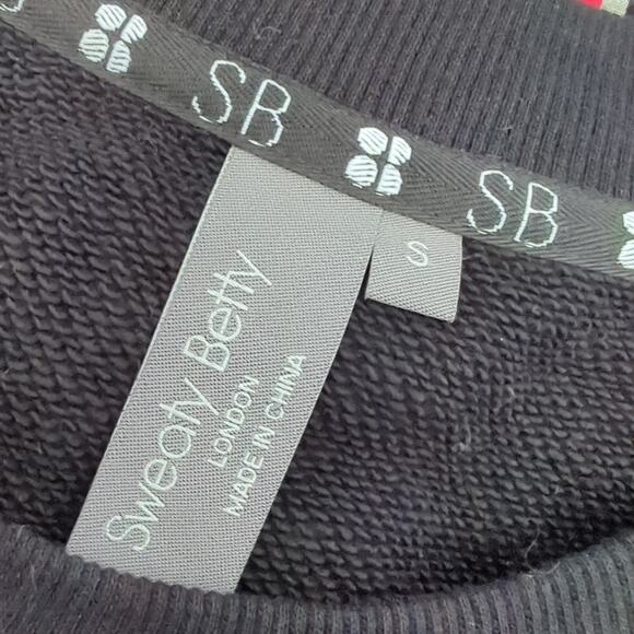 Sweaty Betty Womens Long Sleeve Black Crewneck Sweatshirt Oversize Top Small EUC - Picture 4 of 7